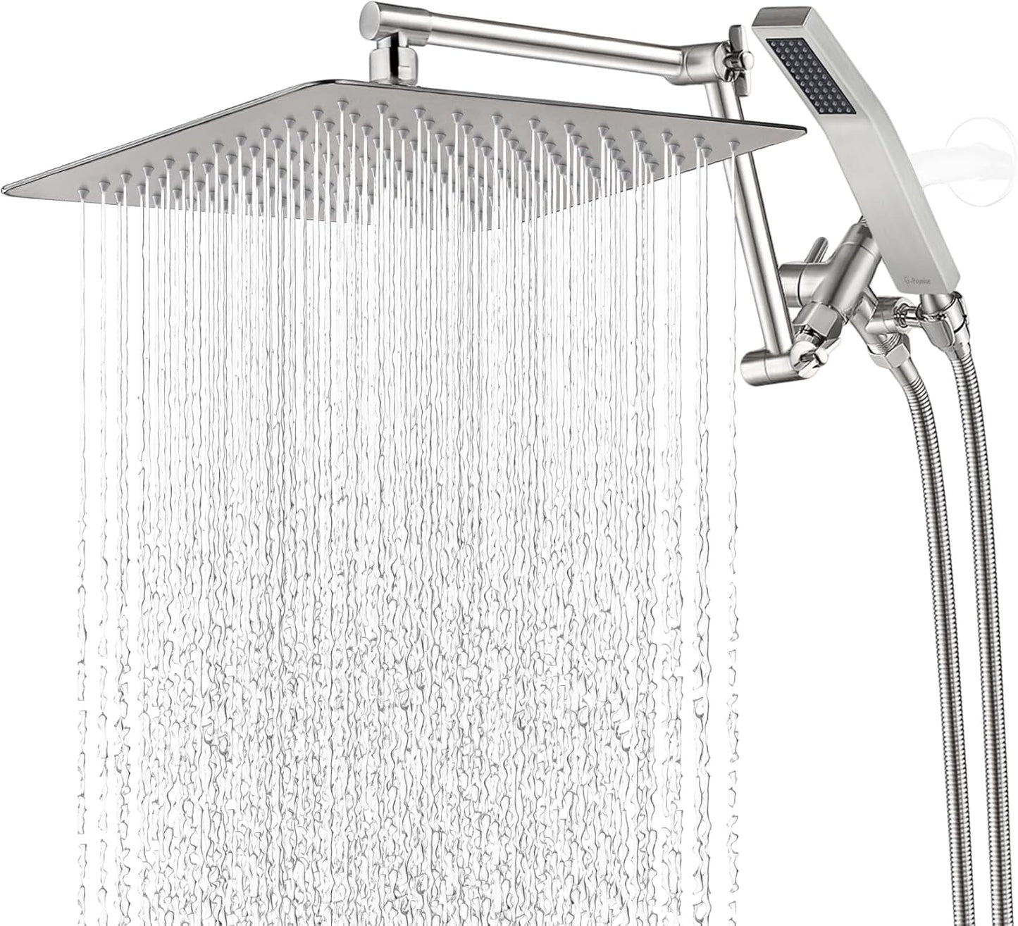 G-Promise 12 Inches Rainfall Shower Head with Handheld Spray Combo