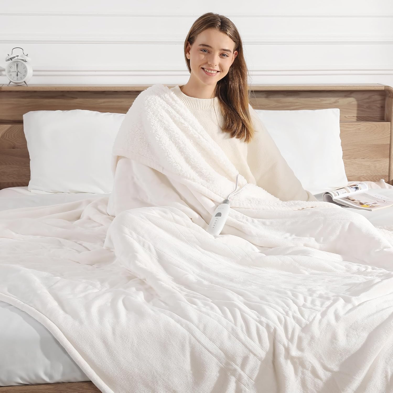 Full Size Heated Blanket with 5 Heating Levels for Comfort