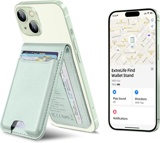 Magnetic Wallet for iPhone with Find My Functionality and Stand