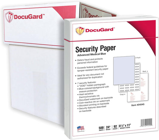 DocuGard Advanced Blue Security Paper for Fraud Prevention