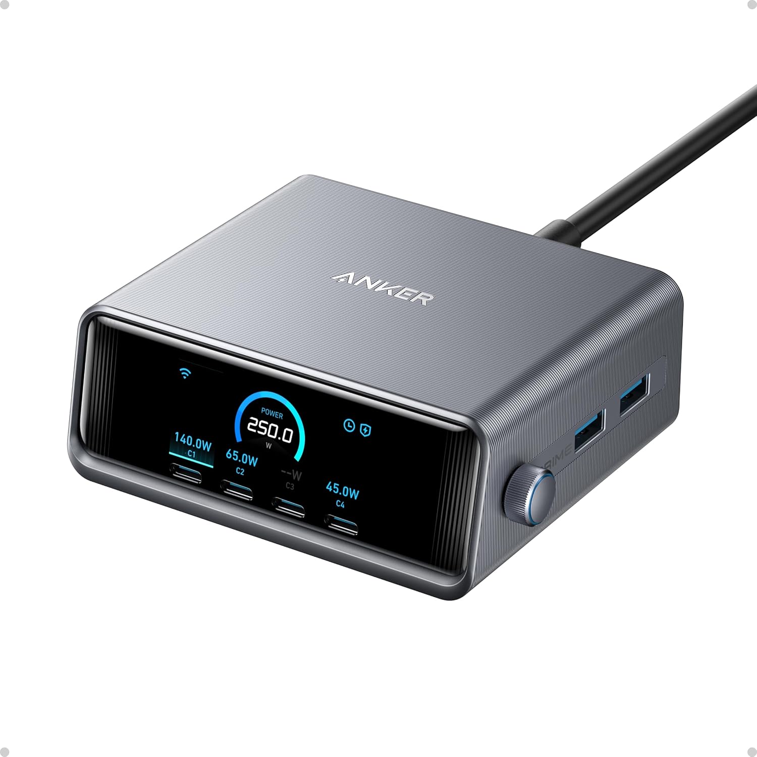 Anker 250W GaN Charger: Ultra-Fast 6-Port USB C Station