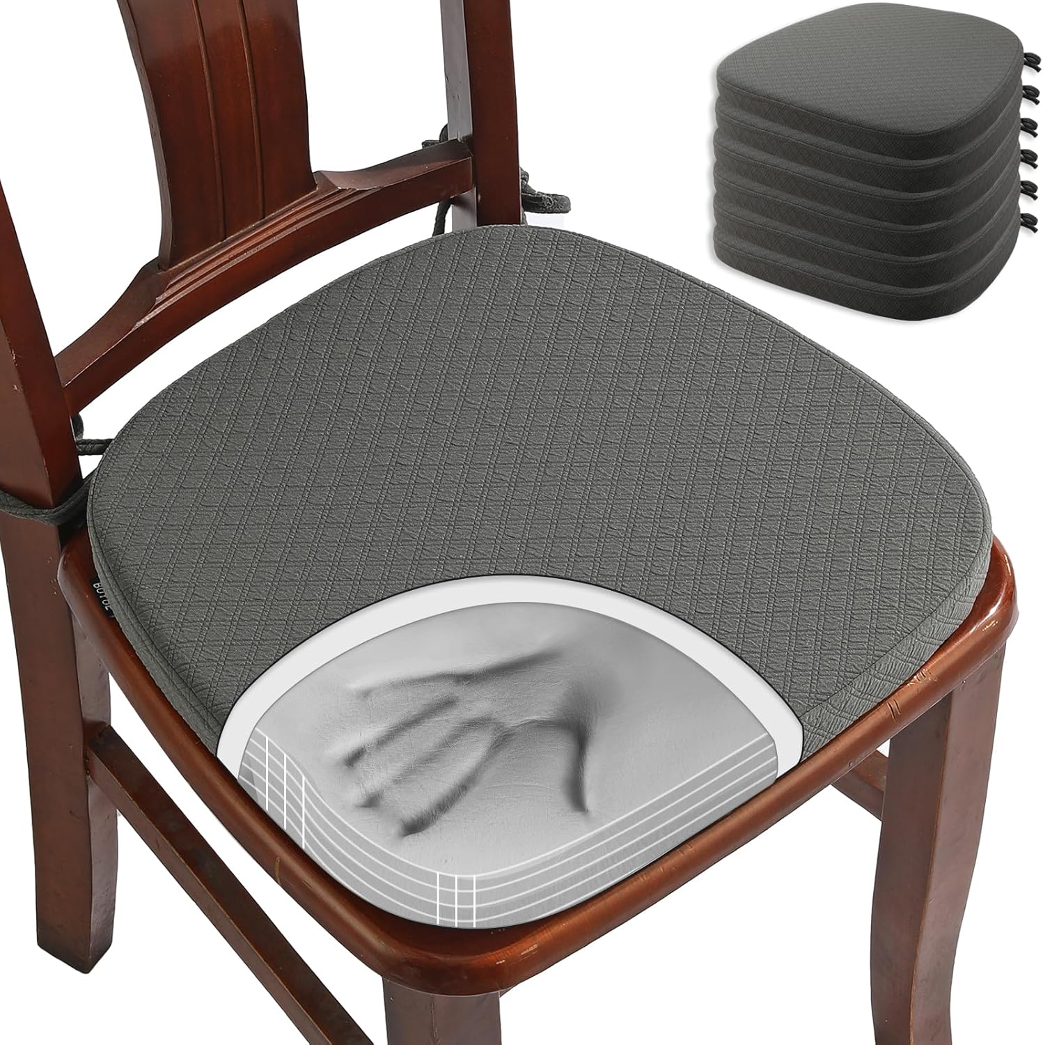 BUYUE Luxury Memory Foam Chair Cushions for Dining Comfort
