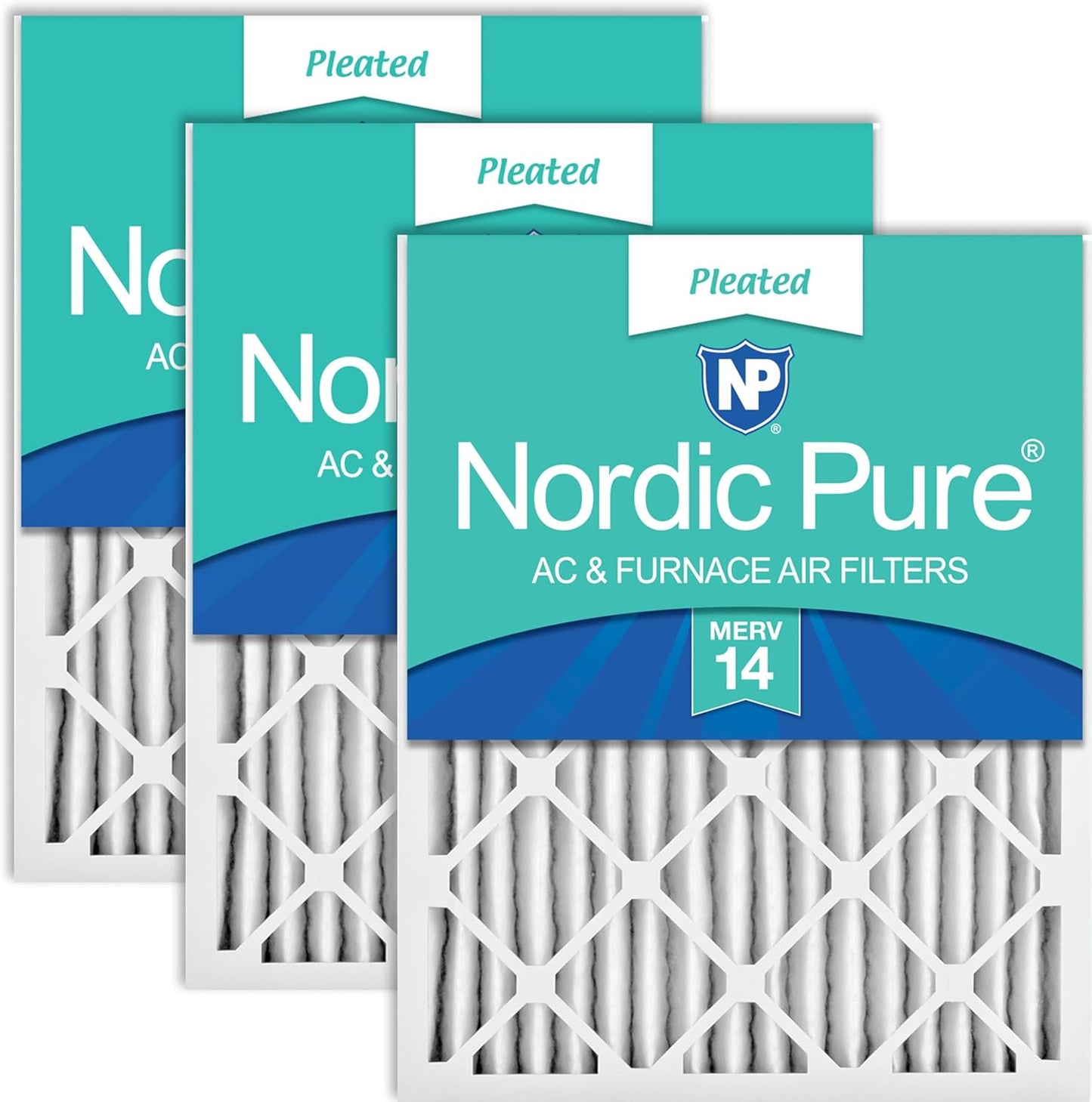 Nordic Pure 16x25x2 Pleated MERV 14 Air Filters for Clean Air