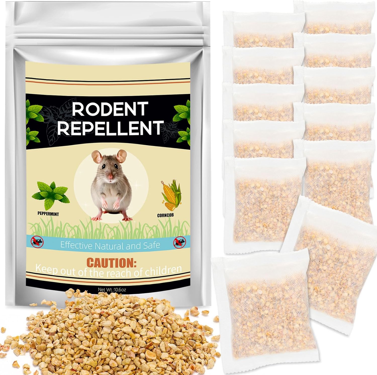 12-Pack Mouse Repellent Pouches - Banish Rodents Fast!