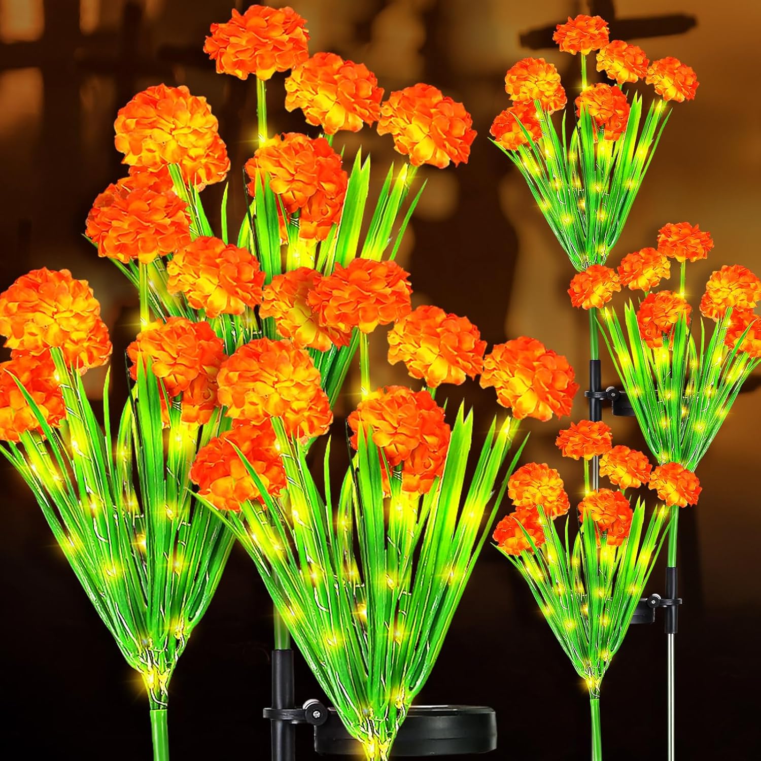 6 Sets Day of the Dead Marigold Lights for Outdoor Decor