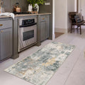 Modern Abstract Runner Rug 2x6 Gray Washable Runner - Soft, Non-Slip