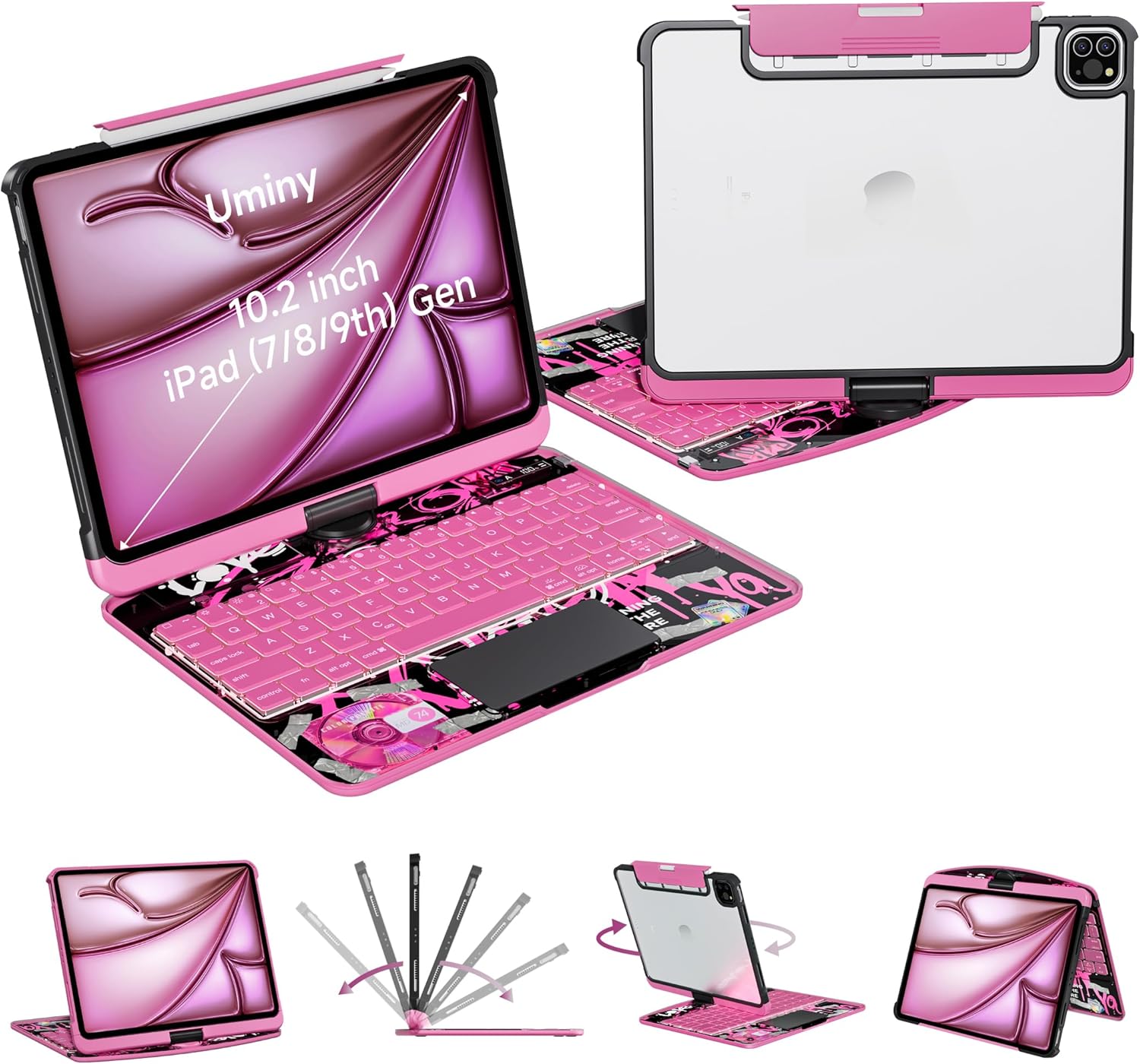 iPad Keyboard Case for 10.2 inch with Trackpad and Backlight