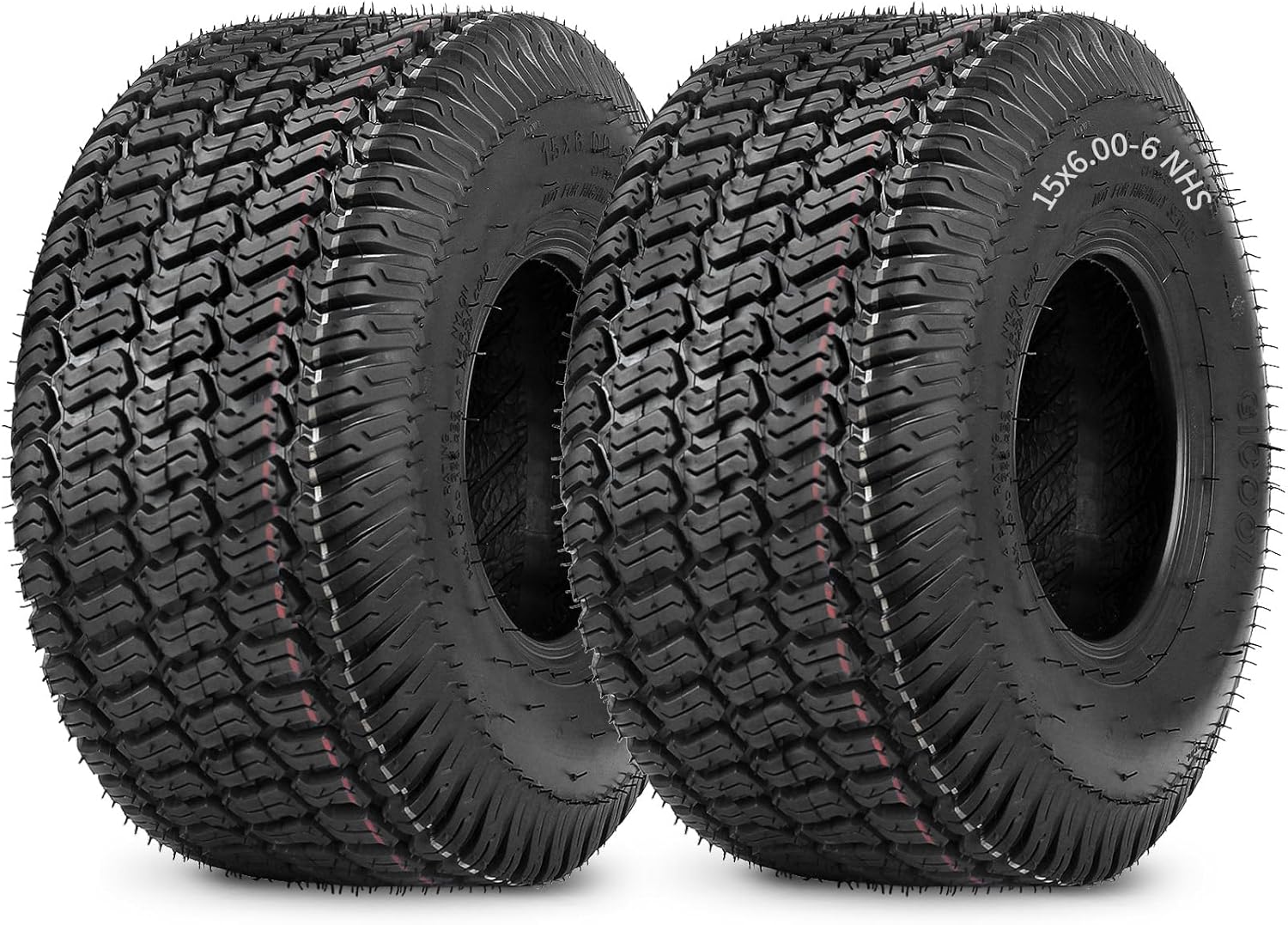 GICOOL 15x6.00-6 Lawn Mower Tubeless Tire - 2 Pack