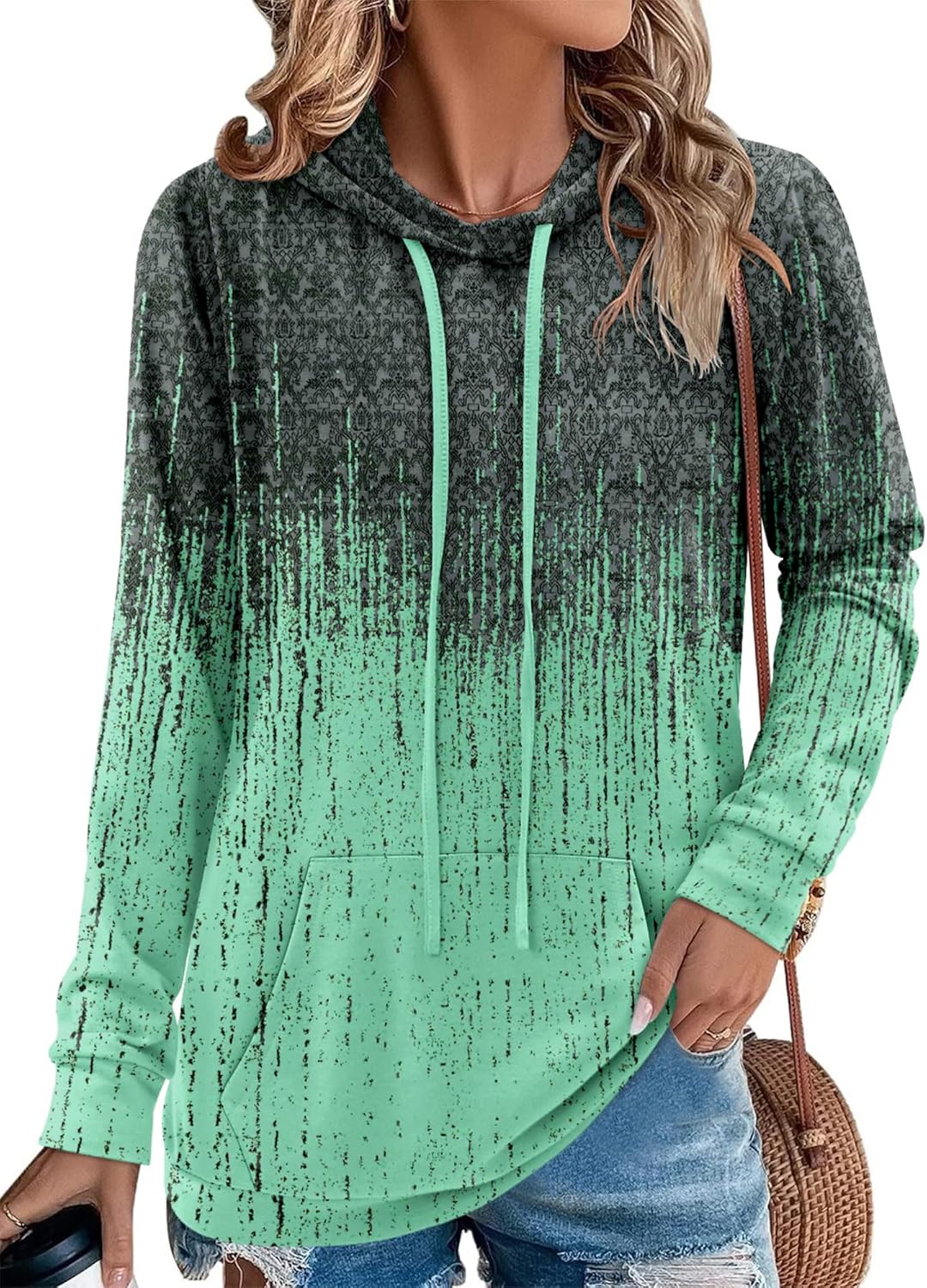 Angerella Hoodies for Women Camo Leopard Print Pullover Sweatshirt