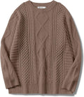 Oversized Crewneck Sweater for Women - Cable Knit Pullover 2025
