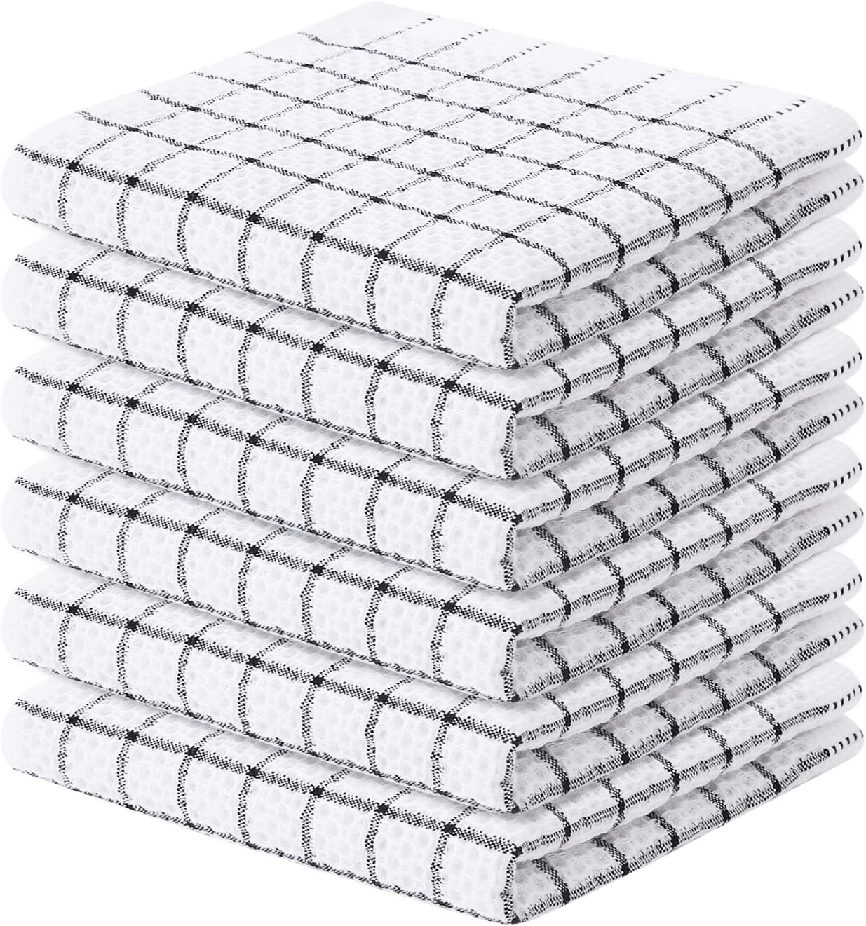 Soft & Absorbent Cotton Dish Cloths - 6 Pack Black (12x12)