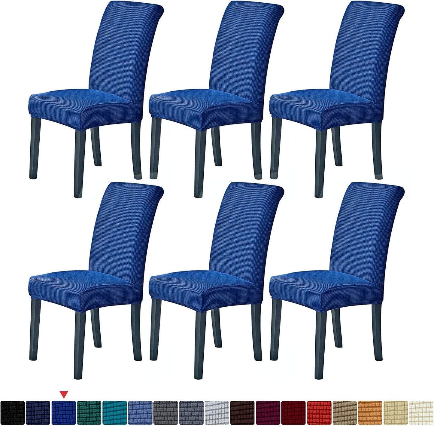 Howhic Stretch Chair Covers for Dining Room Set of 6, Classic Blue