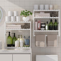 PPN Over-The-Toilet Bamboo Towel Rack Shelf - Adjustable Storage