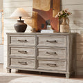 Farmhouse 6 Drawer Dresser for Bedroom - Rustic 54 in Chest