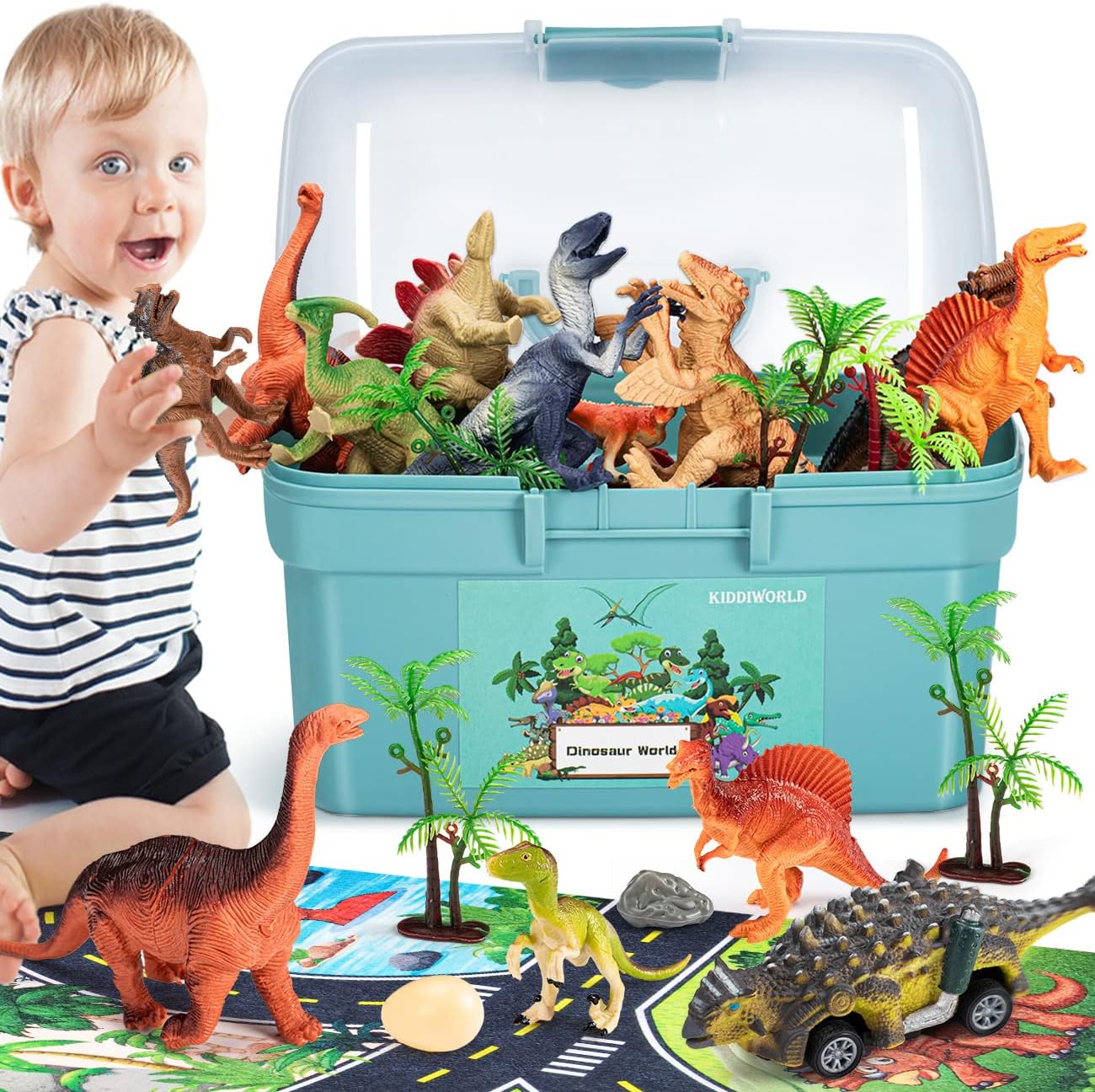 Dino Figures Play Mat - Fun Learning for Kids