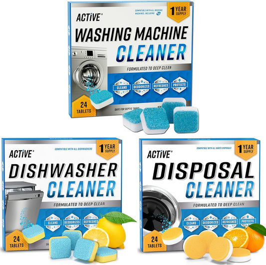 ACTIVE Washing Machine Dishwasher Cleaning Tablets Bundle 72 Count