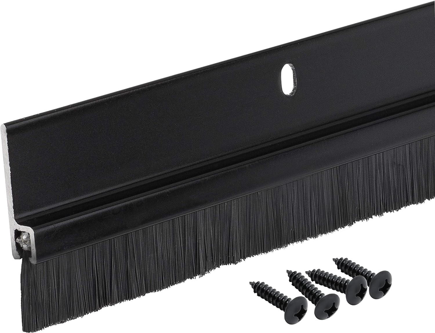 Brush Door Sweeps for Gaps Up to 1 with Black Trim 3 Feet