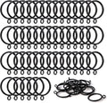 ANJUU 48 Pack Black Metal Rings for Smooth Curtain Sliding