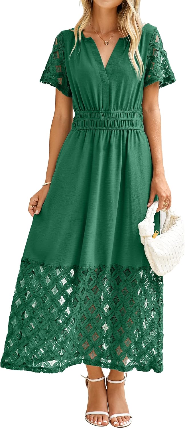 Simplee Womens Summer Boho Maxi Dress with Pockets for Style
