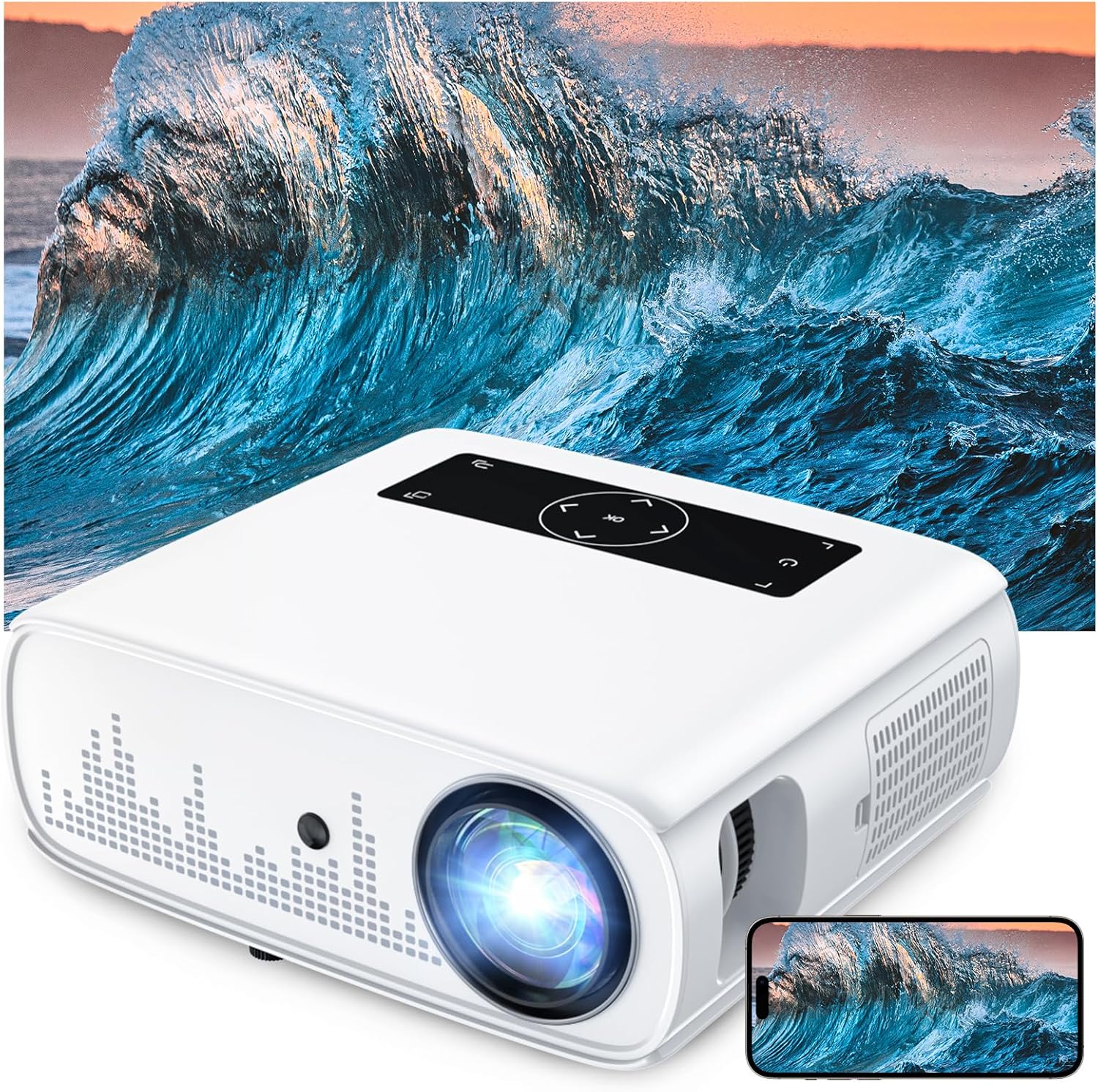Groview 15000lux FHD Outdoor Projector: WiFi, Bluetooth, 4K Support