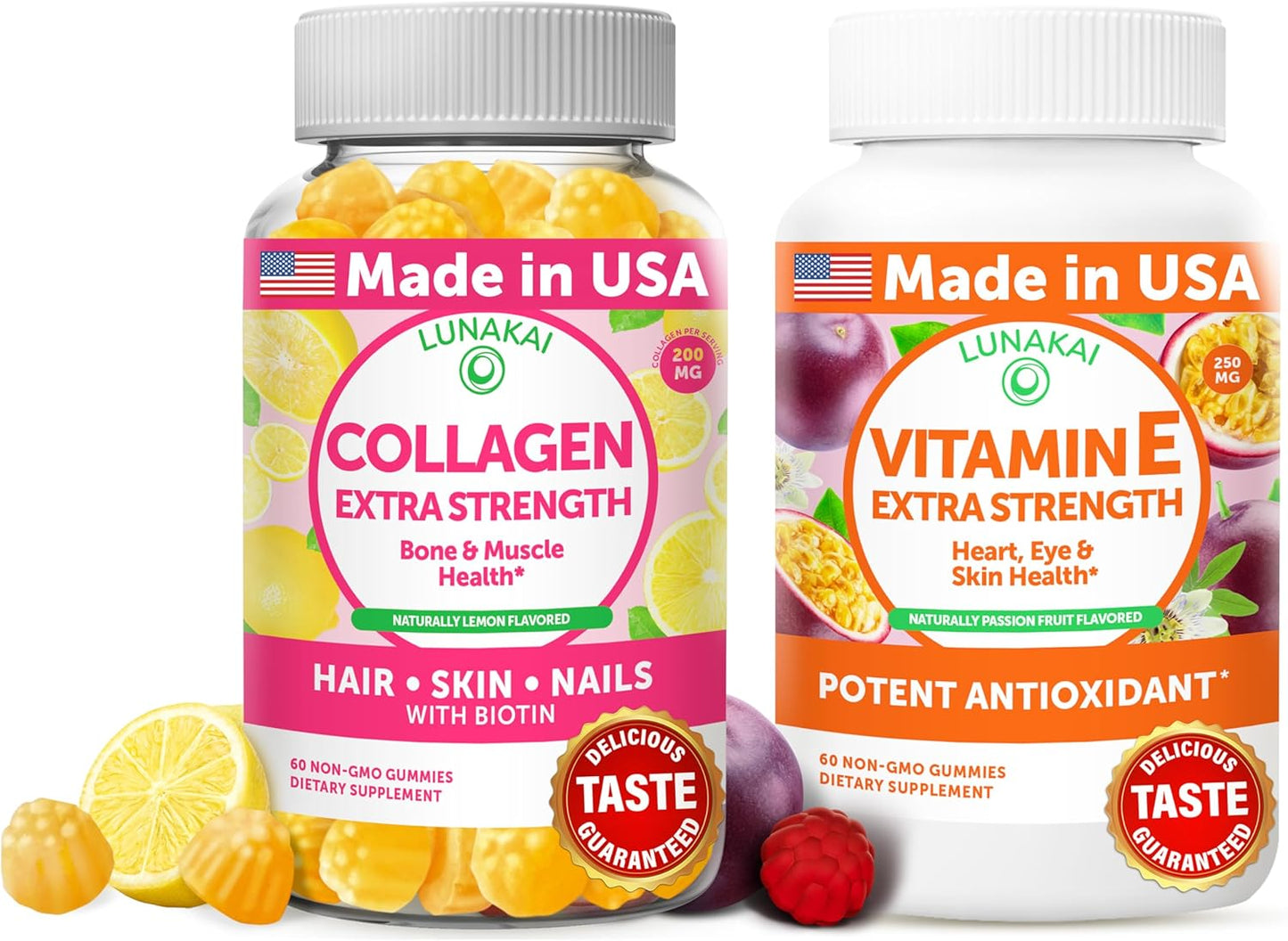 Lunakai Collagen and Vitamin E Gummies for Youthful Skin