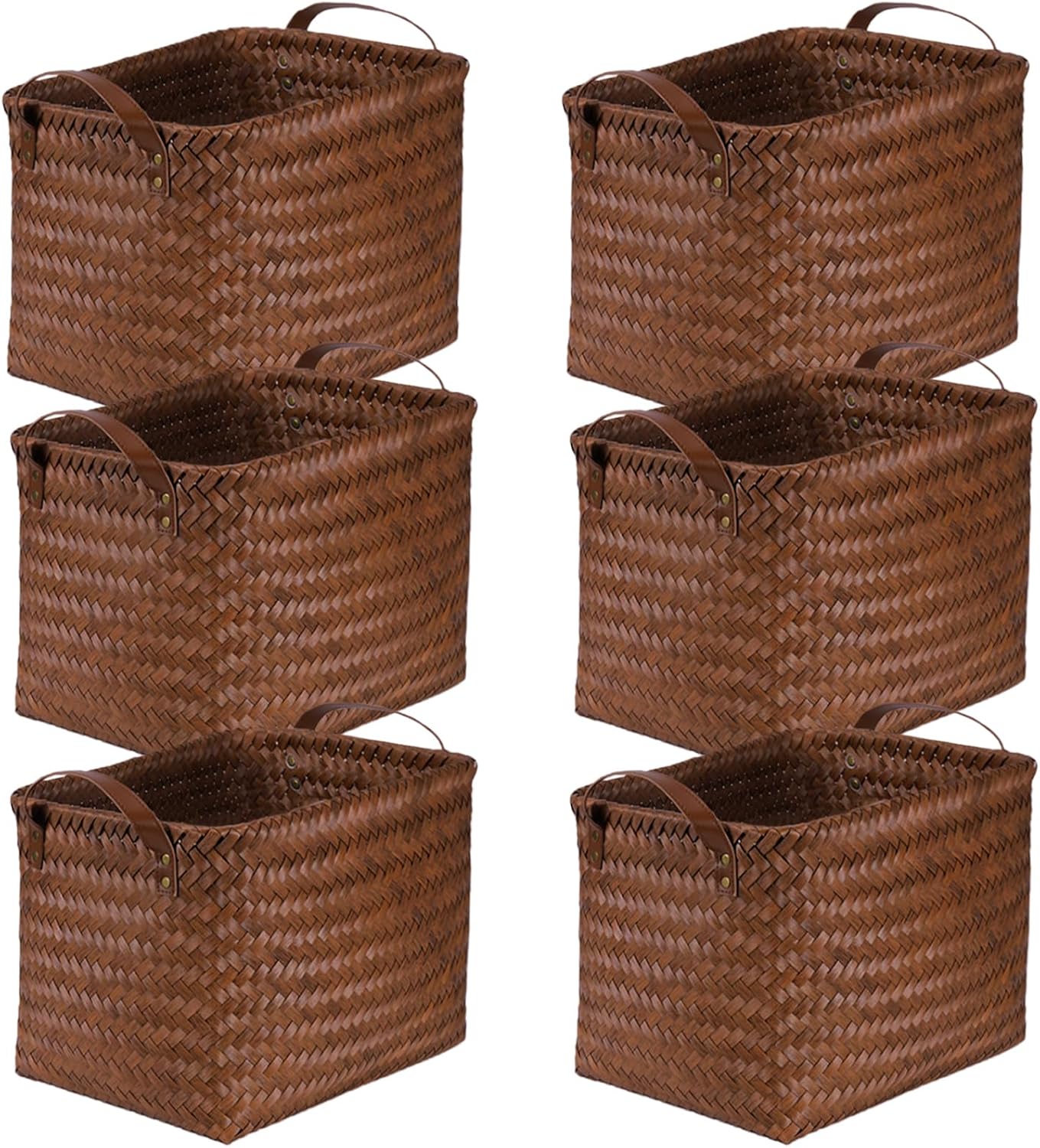 Handwoven Clothes Basket Set of 6 for Organizing and Storage