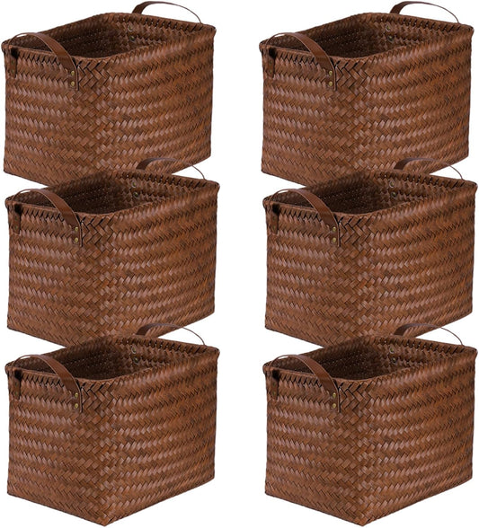Handwoven Clothes Basket Set of 6 for Organizing and Storage