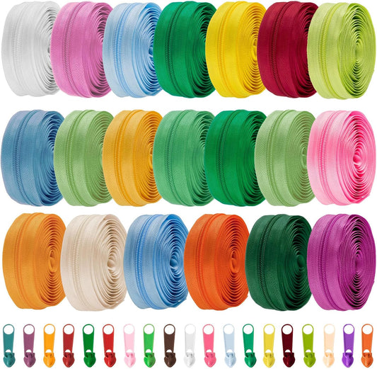 WILLBOND 100 Yards Nylon Coil Zippers for Sewing Crafts Supplies