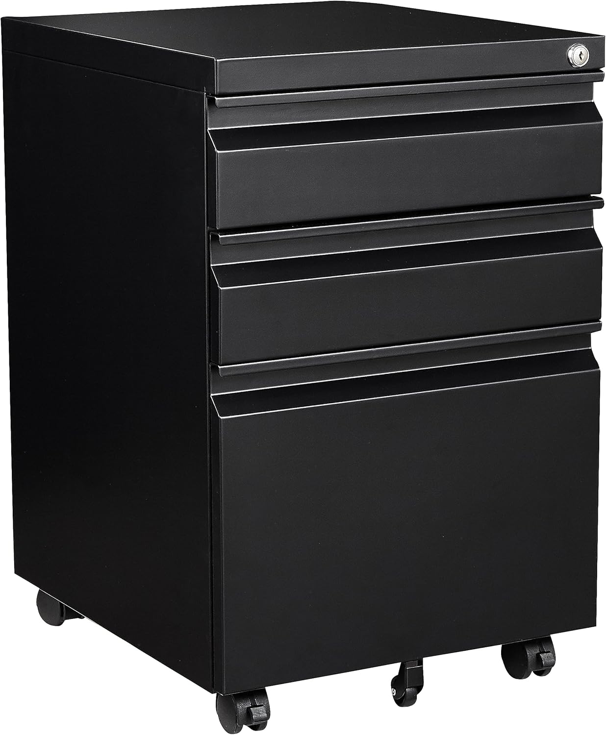 Lockable 3-Drawer Mobile File Cabinet for Office - Fesbos