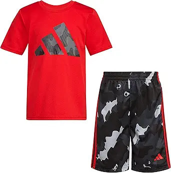 adidas Boys Short Sleeve T-shirt and Poly Shorts 2-piece Set Review