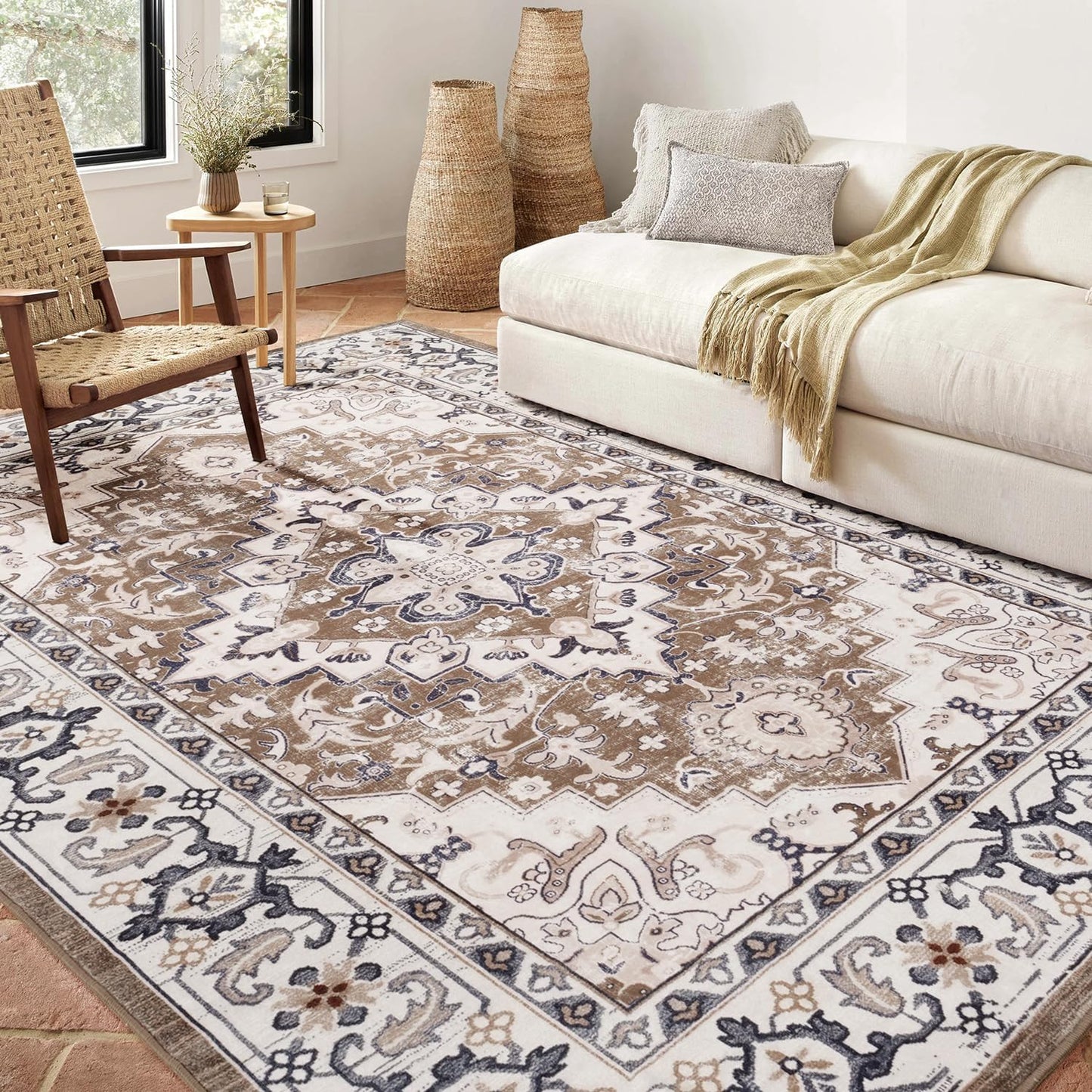 Vintage Boho Washable Area Rug for Any Room - Lofus
