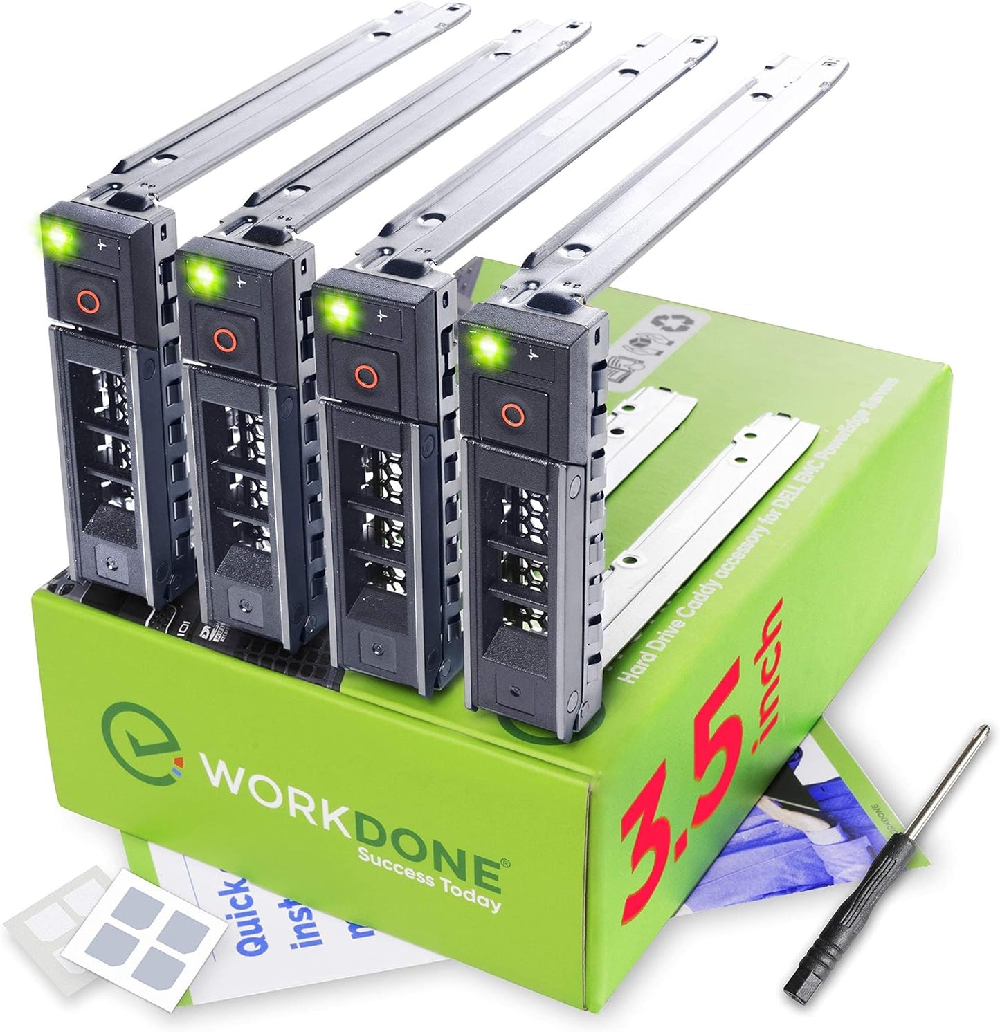 WORKDONE 4-Pack 3.5 inch Hard Drive Caddy for Dell Servers