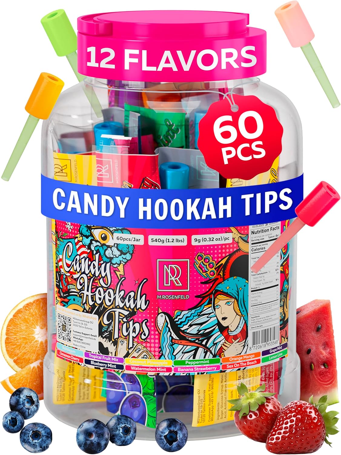 Glow in The Dark Hookah Tips - 60 pcs Delicious Flavors