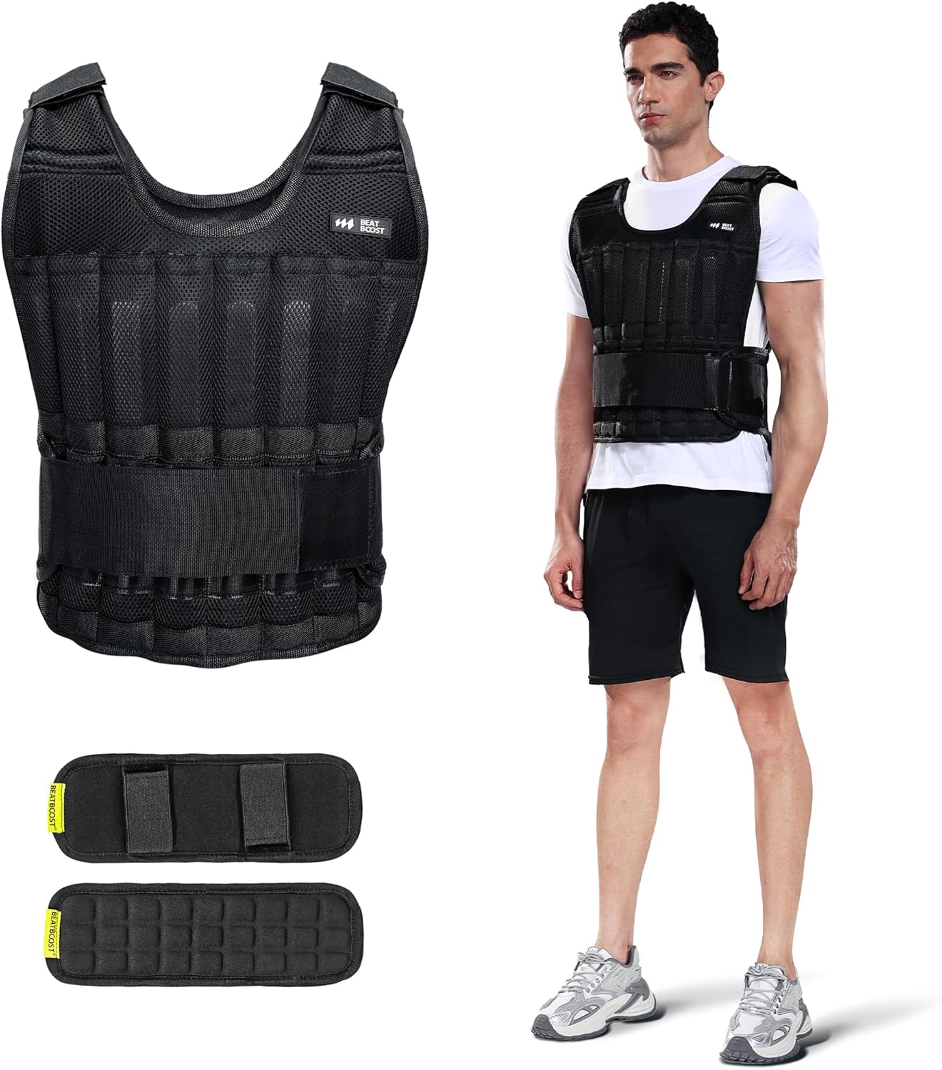 Weighted Vest for Men Adjustable 20lb to 60lb for Workouts