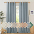 NICETOWN Thick Linen Stone Blue Curtains 108 in Long - Privacy