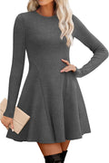 Sweater Dress for Women Long Sleeve Ribbed Knit Fit and Flare - Cozy