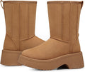 Women's Snow Boots Suede Fur Lined Waterproof Ankle Boots