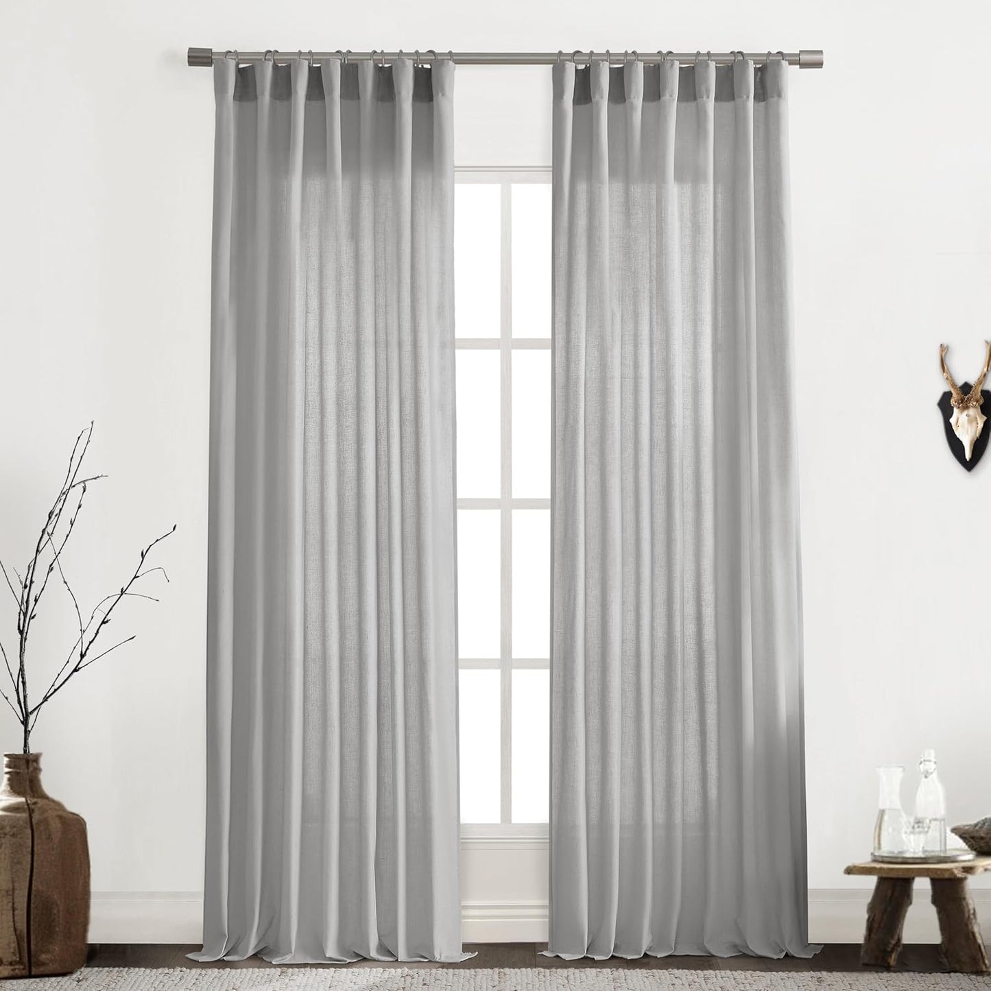 XTMYI Light Grey Curtains for Living Room and Bedroom Decor