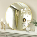 VooBang Gold Round Bathroom Mirror, 28 in Circle Wall Mirror - Elegant