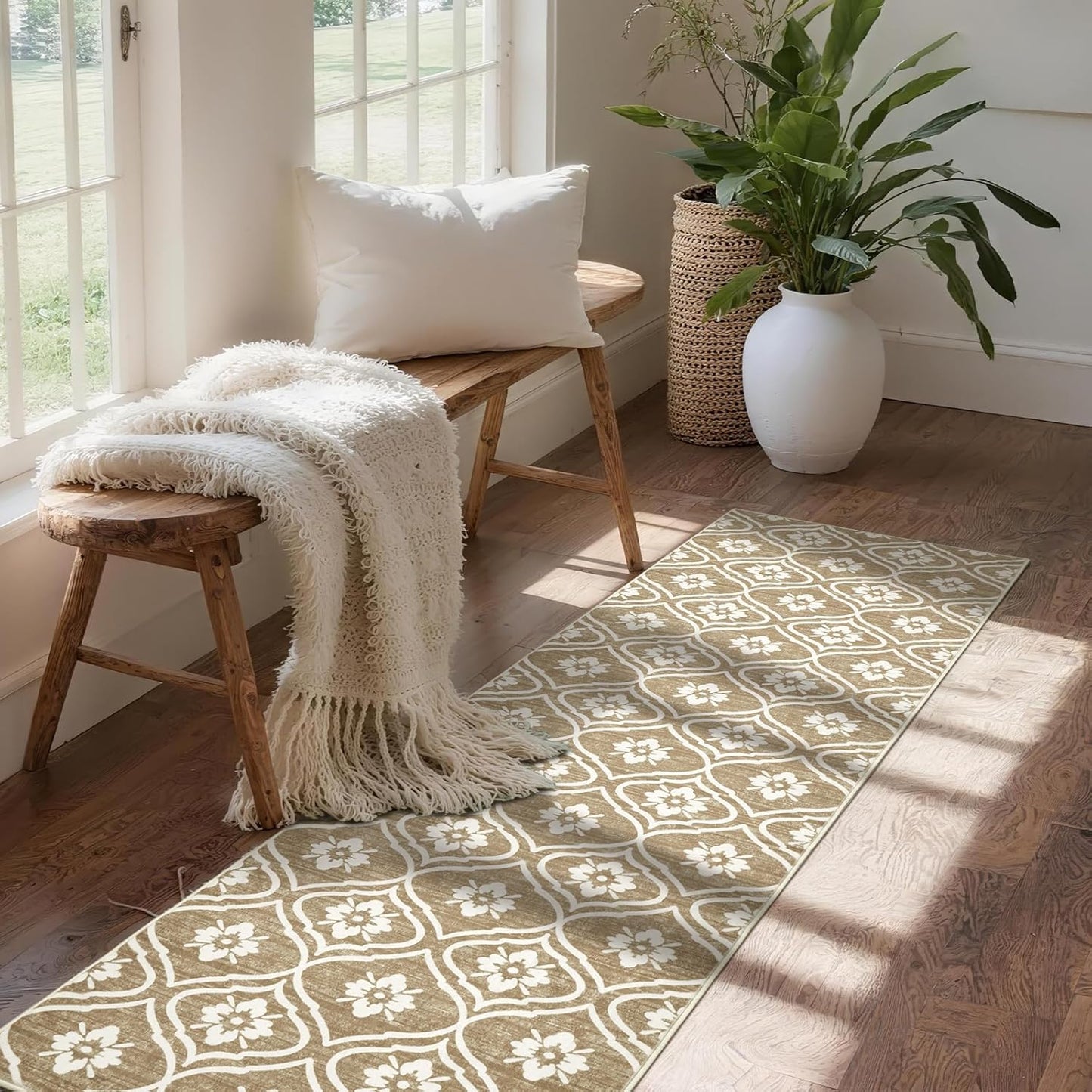 2x6 Boho Rugs for Living Room Soft Moroccan Print Area Rug
