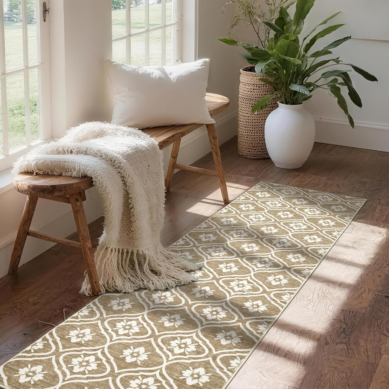 2x6 Boho Rugs for Living Room Soft Moroccan Print Area Rug