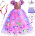 Girls Princess Costume Light Up Dress Up Set - 10pcs Deluxe
