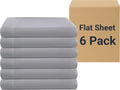 Bulk Flat Sheets Full Size 6 Pack - Easy Sort Hotel-Style Labels