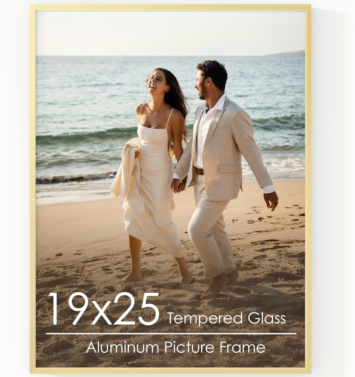 19x25 Metal Picture Frame - Gold Aluminum Frame for Art Display