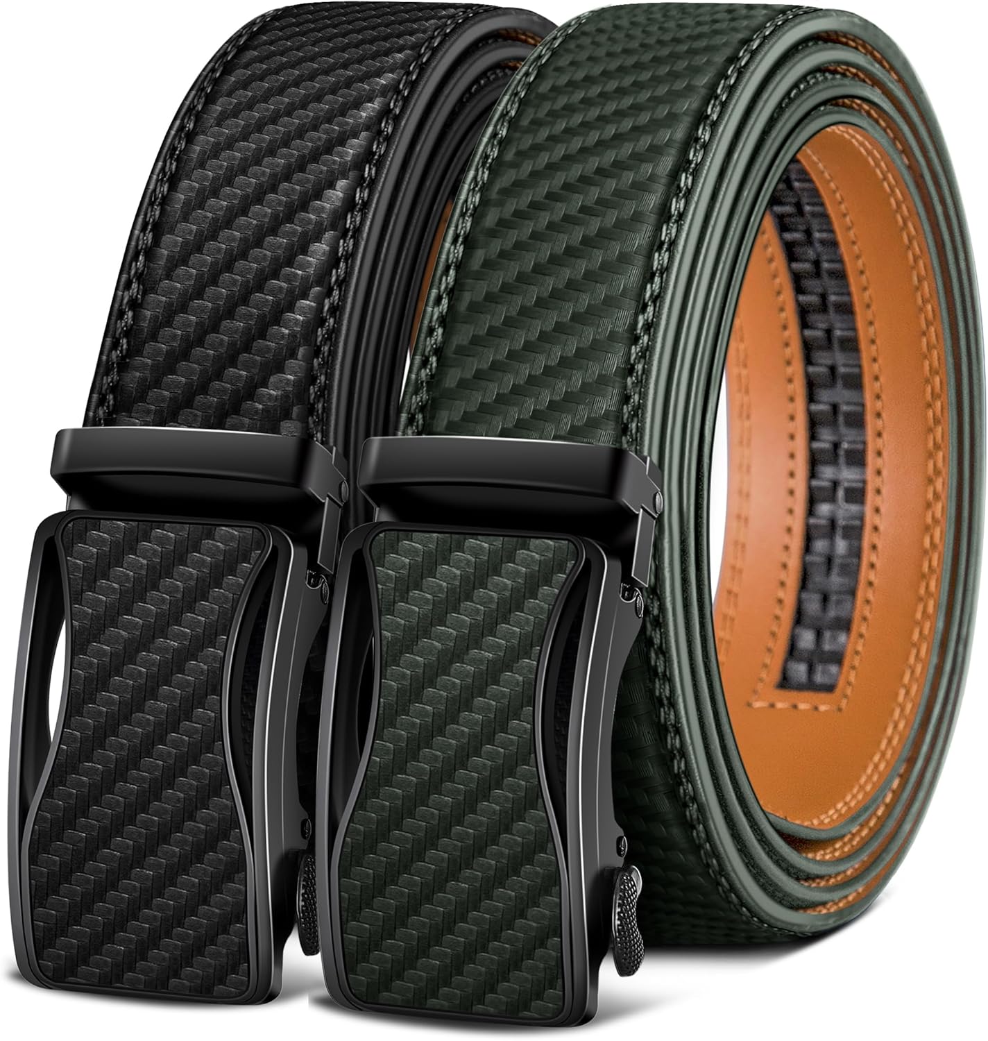KEMISANT Mens Ratchet Belt - Adjustable Sliding Dress Belt