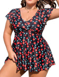 Plus Size Tankini Swim Dress for Women - Tummy Control Two Piece Sets