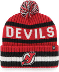 NHL New Jersey Devils Bering Knit Cuffed Pom Beanie - Warm, Team-Ready