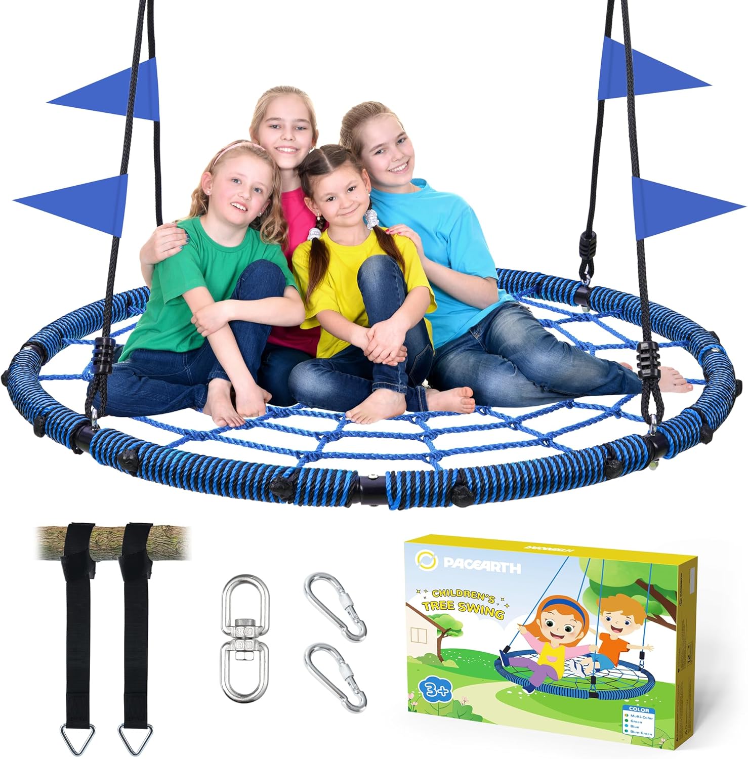 60 Spider Web Saucer Swing for Kids & Adults - Max 900LBS