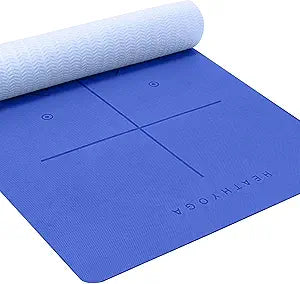 Heathyoga Eco Friendly Non Slip Yoga Mat with Body Alignment System