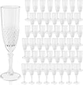 Plastic Champagne Flutes 48PCS Transparent Wine Glasses - Reusable